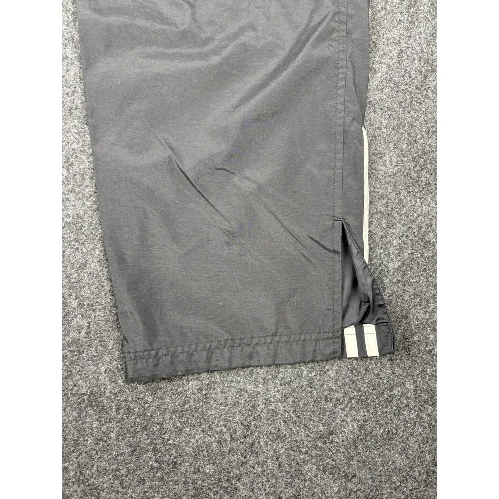 Adidas Mens Large Gray Windbreaker Track Pants Mesh Lined 3 Stripe Zip Ankle